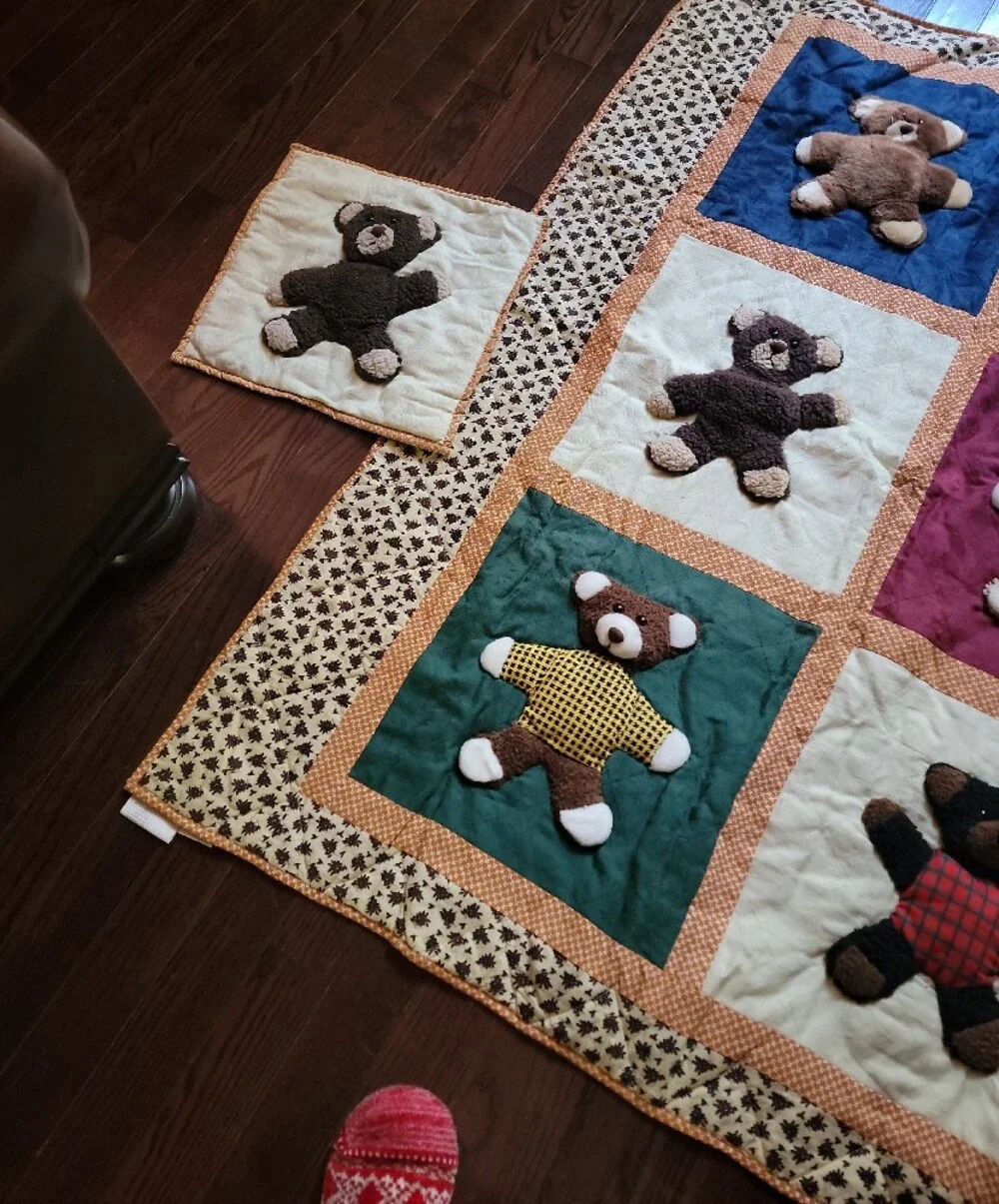Teddy Bear Patchwork Quilt - Multicolor Bears